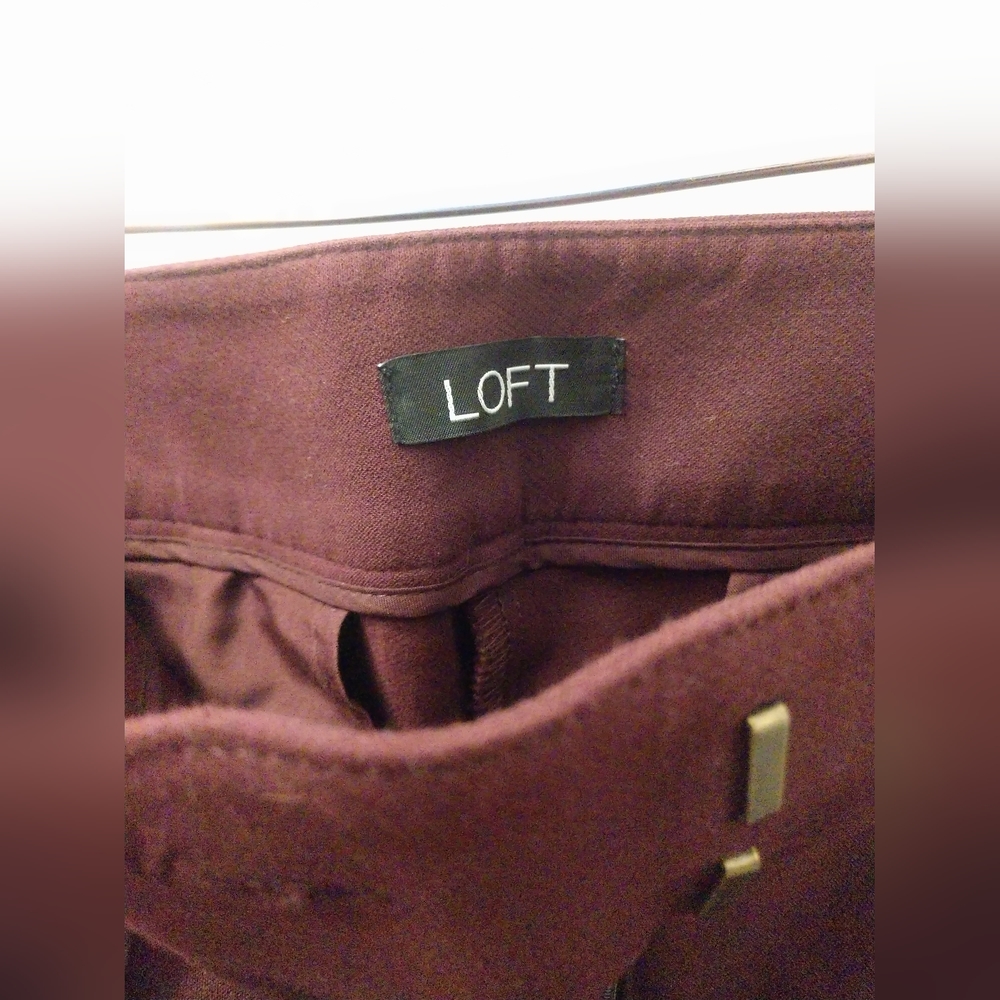 LOFT size 4 julie skinny plum/burgundy pants - Picture 3 of 4